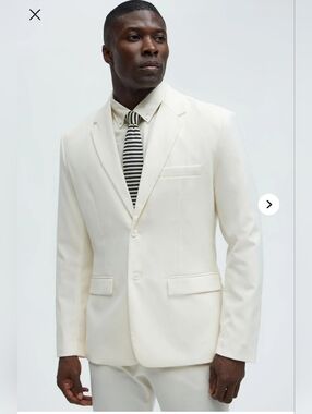 Fashion Nova Men's Modern Stretch Suit Jacket - Off White